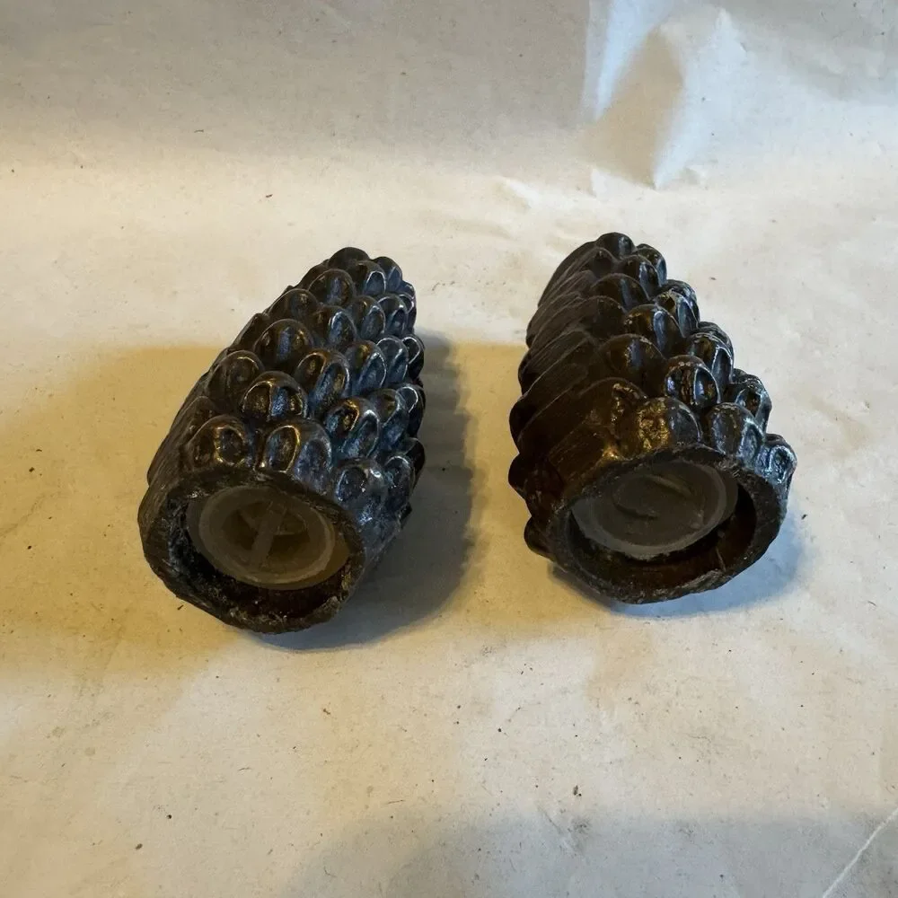 Vintage Brass Pinecone Salt And Pepper Shakers Rustic Nature Inspired Home Decor